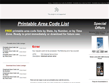 Tablet Screenshot of printableareacodelist.com